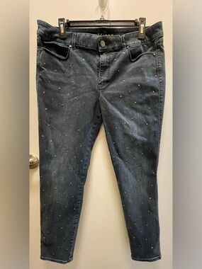 White House Black Market Black Skinny Jeans with Stud Detailing